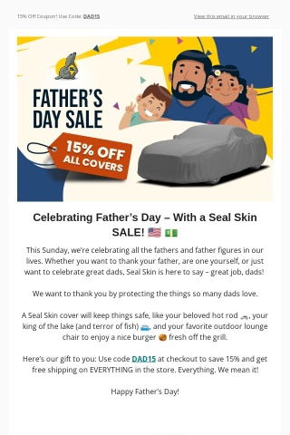 Father’s Day Sale – 15% Off!