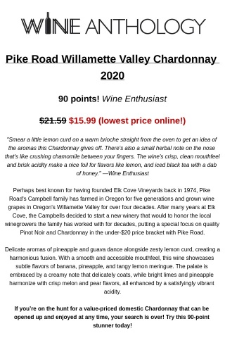Lowest web price, 90pt Chardonnay super value! 💵