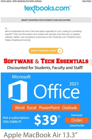 Microsoft Office - $39 | iPads From $69