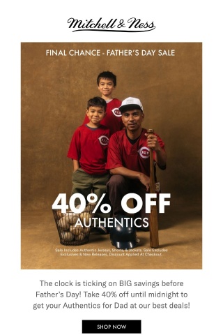 ️LAST DAY | 40% Off Authentics Father's Day Sale