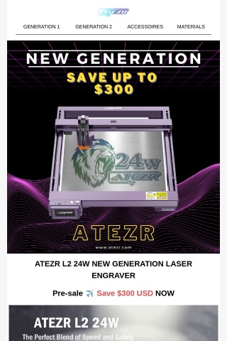 Discover the ✨ATEZR✨ New Generation L2 24W Laser Engraver!