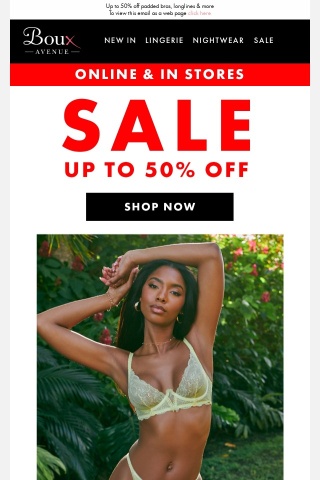 SALE now on! 50% off summer lingerie ☀️