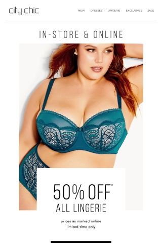 Lace Me Up | 50% Off* All Lingerie In-Store & Online