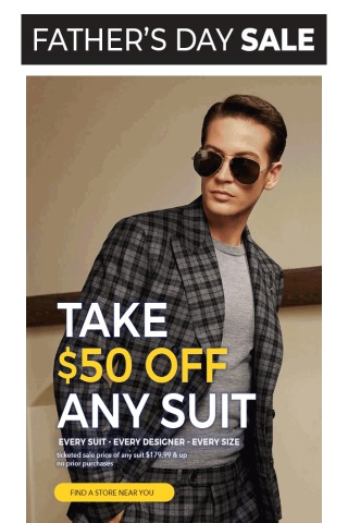 WE'RE OPEN @10 - Get a Gift or Gift Card $50 OFF Any Suit + More