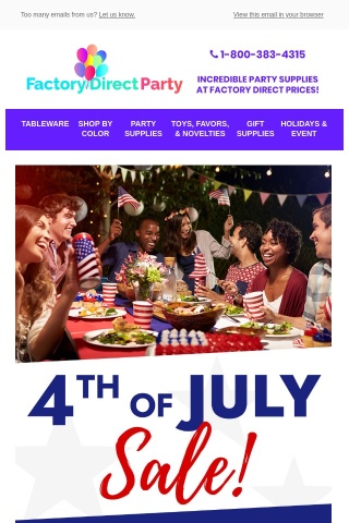 🇺🇸 4th of July SALE! Save 8% on Patriotic Party Supplies!