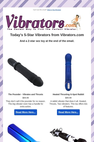 A Few 5-Star and A Single 3-Star Product from Vibrators.com