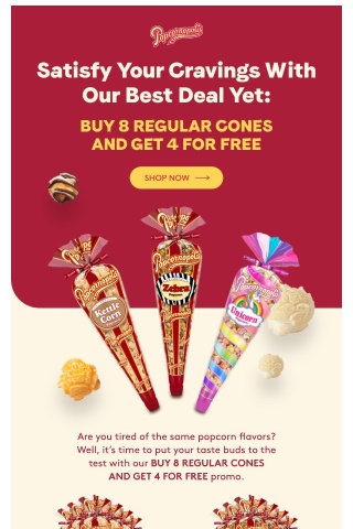 Limited Time Only: Buy 8 and Get 4 Regular Cones Free