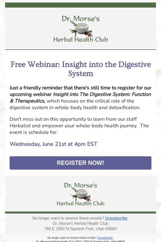 [DON'T FORGET] Free Webinar: Insight into the Digestive System