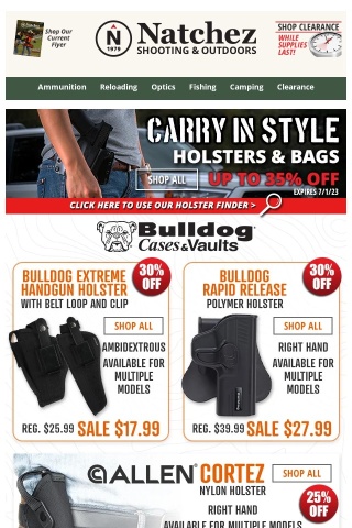 Up to 35% Off Holsters & Bags to Carry in Style