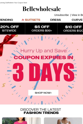Hurry Up and Save: Coupon Expires in 3 Days!