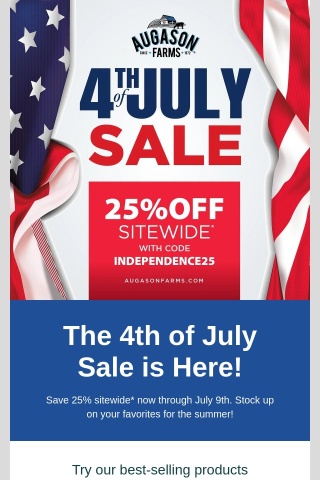 4th of July Sale - Save 25% Sitewide*