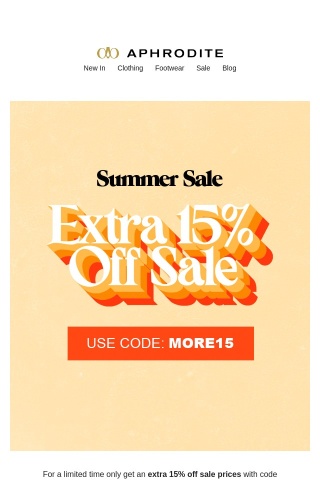 Extra 15% Off Sale!