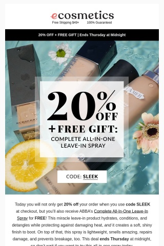 20% off + free haircare