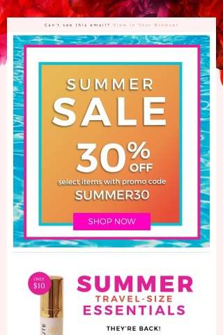 Get your Summer Essentials for 30% off