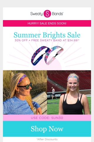 LAST DAY To Shop 30% off Summer Items + FREE Sweaty Band! ☀️