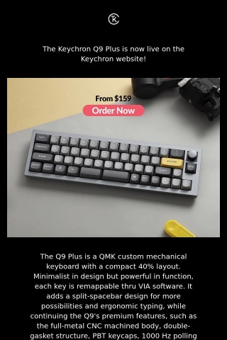 The Keychron Q9 Plus QMK Custom Mechanical Keyboard Is Live Now!