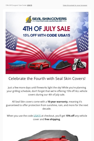 🇺🇸 4th Of July Sale - Get 15% Off Instantly!