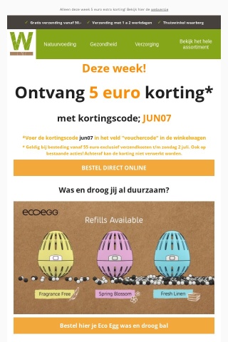 🌤️ 5 euro extra korting deze week!