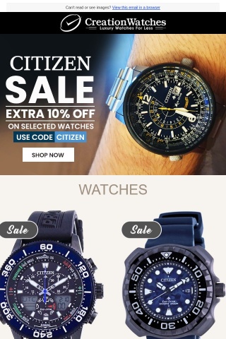 Citizen Sale - Extra 10% Off On Selected Watches