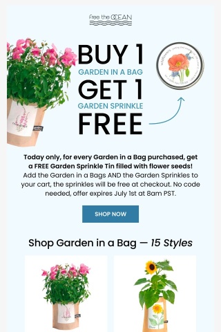 Buy a Garden in a Bag, Get a FREE Garden Sprinkle Tin 🌱🌻