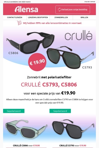 Korting van de maand: gepolariseerde zonnebril Crullé voor slechts €19.90