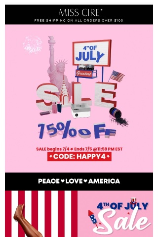 🗽🇺🇸 OUR 4TH OF JULY SALE IS NOW ON - 15% OFF 7/4-7/5 - Code: HAPPY4 - Free shipping on orders $100 and up 🇺🇸 🗽