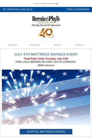 🤩 July 4th Mattress Savings Event ENDS SOON! 🤩
