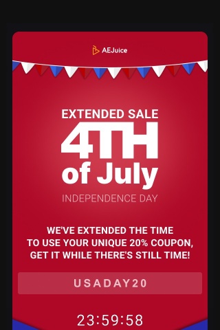 Extended sale on Independence Day ❗ Don't miss your opportunity