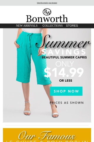 Sizes are running out! Don't miss your Summer Capri