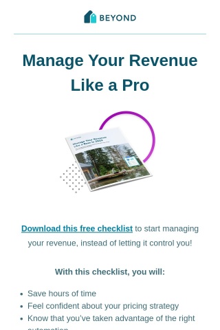 Free Revenue Management Checklist | Your Guide to Short-Term Rental Revenue Optimization