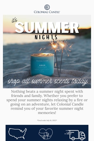 Summer Nights with Colonial Candle!☀️