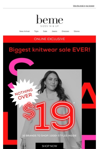 Almost missed this? $19* knitwear end in 3 HOURS