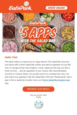 C’mon, Get ‘Appy: Add a $5 App to Your Salad Bar!
