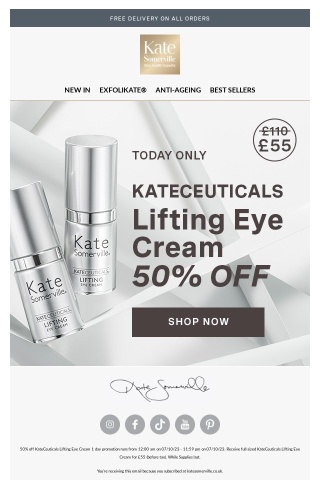 Today Only! 50% off KateCeuticals Eye Lifting Cream