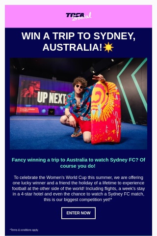 WIN A TRIP TO SYDNEY, AUSTRALIA!⚽🌏🎉