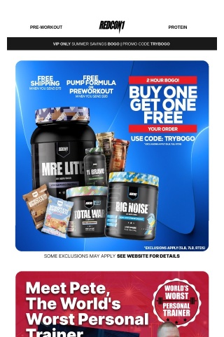 [CART EXPIRING] Complete BOGO Purchase + Meet Pete, The World's Worst Personal Trainer
