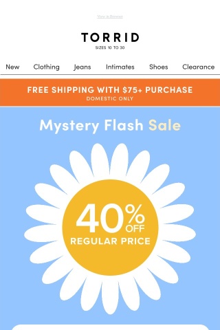 SURPRISE! 🎉 Mystery Flash Sale 🎉