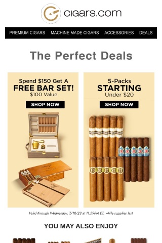 Free Davidoff bar set + more deals