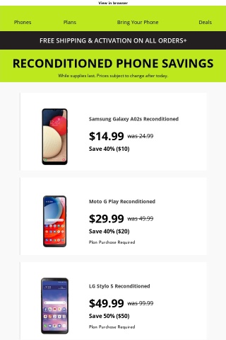 Refurb smartphones from $15 🔥