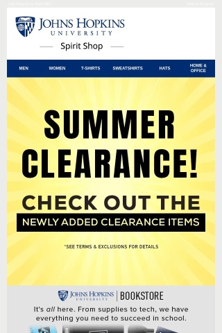 Final Day! Summer Clearance Event Ends Soon...