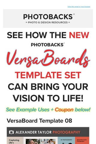 How the New Photobacks VersaBoards Create Visual Impact -- See Real Examples & Your Special Discount Inside