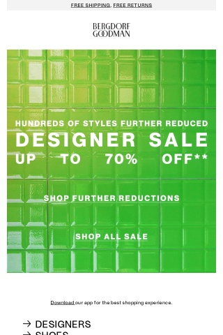 Further Reductions Taken: Up to 70% Off Designer Sale