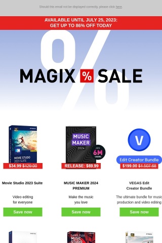 The 2023 versions of best-selling MAGIX software are on sale now!