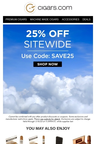 Midweek Savings Special: 25% off sitewide today only