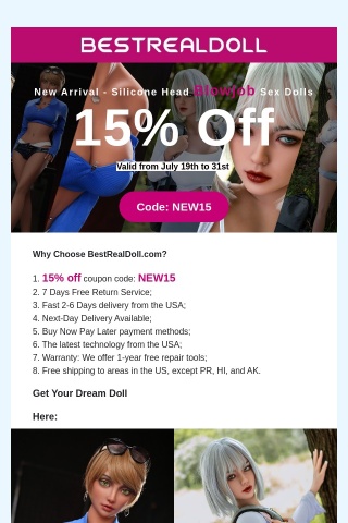 Re: BestRealDoll Silicone Blowjob Dolls 15% Off Everything