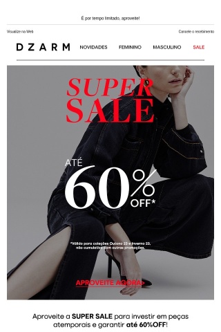 Começou: Super Sale até 60%OFF!