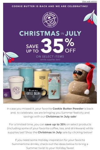 Time Is Running Out For Our Online Exclusive Christmas In July Sale!