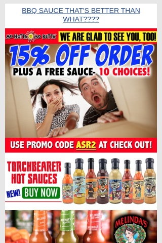 Extended 2 Days- 15% OFF & FREE Hot Sauce- TEN CHOICES For You!!!