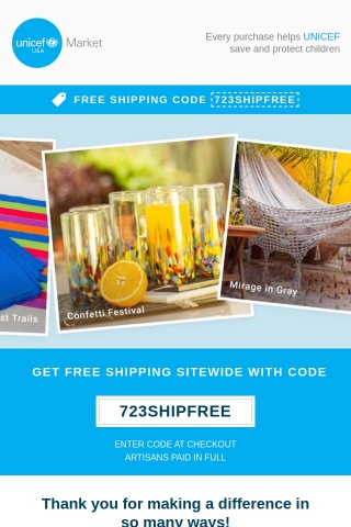 Free shipping event is on! Shop for good and save