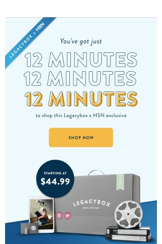 Tune in now! Legacybox is on HSN with major (!!) savings